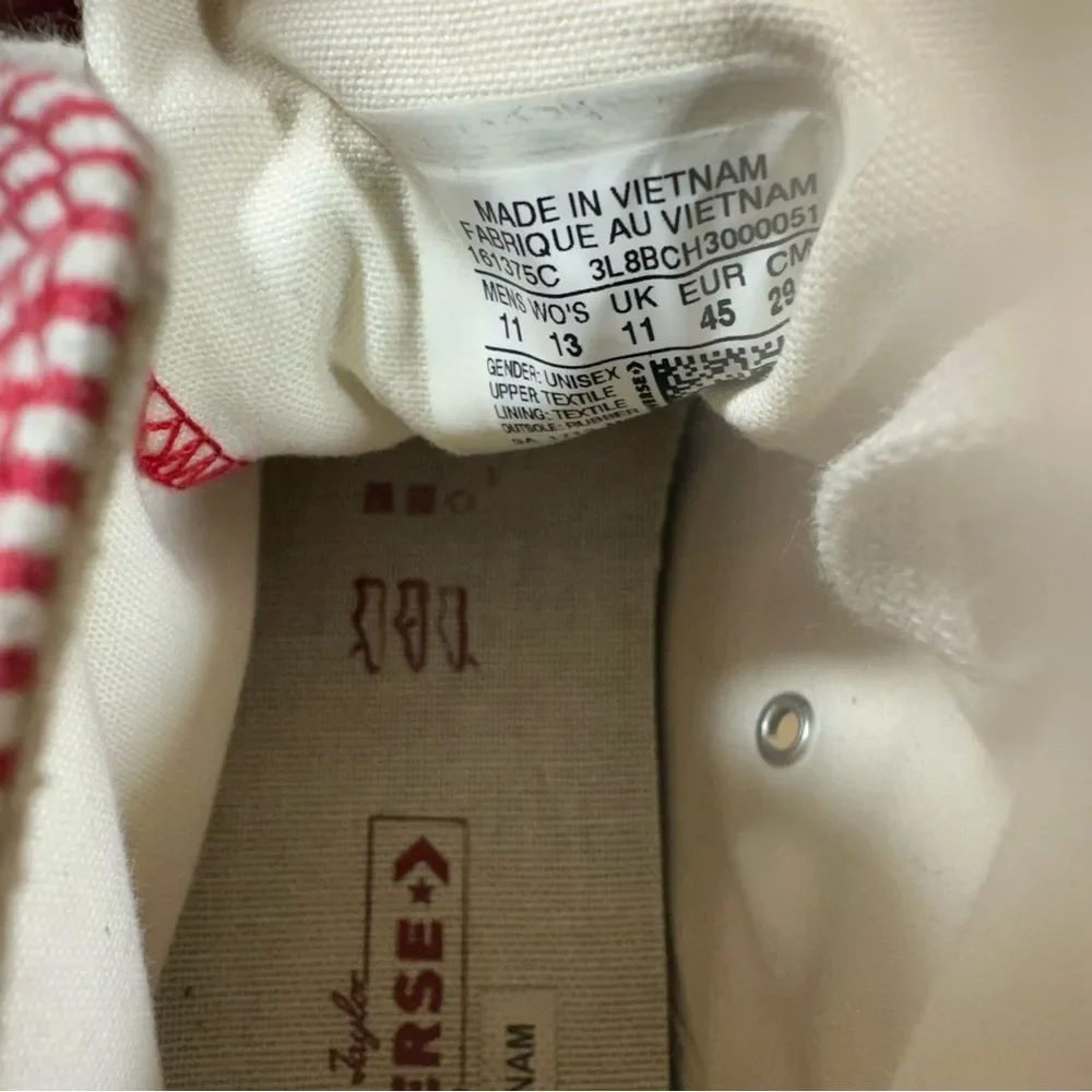 Converse Red and White High-Tops Men’s Size 11 - Picture 8 of 9